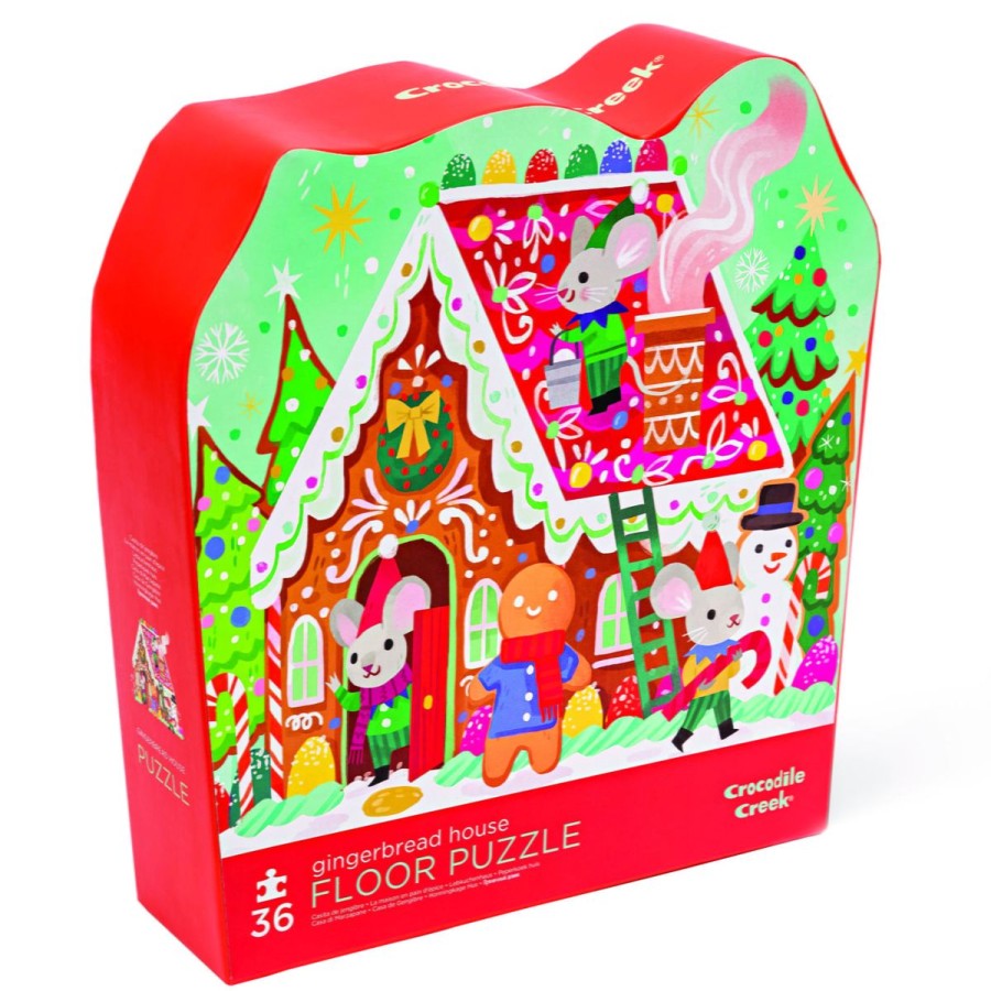 Christmas Hippychick | Crocodile Creek 36 Piece Puzzle - Gingerbread House