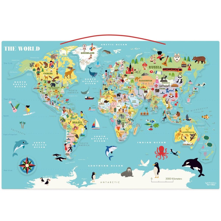 Christmas Hippychick | Vilac World Magnetic Map