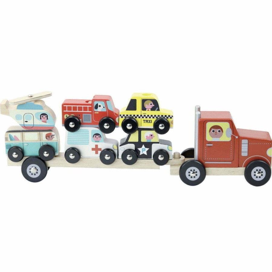 Christmas Hippychick | Vilac Truck And Trailer With Vehicles Stacking Game