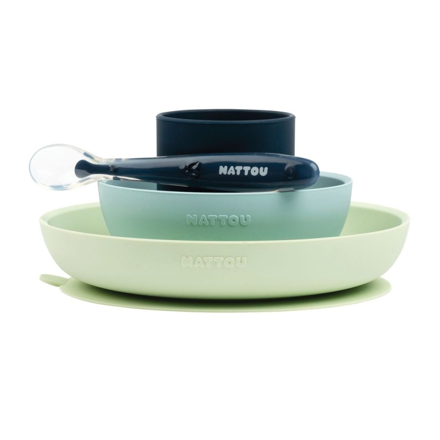 Christmas Hippychick | Nattou Silicone Tableware Set - Green