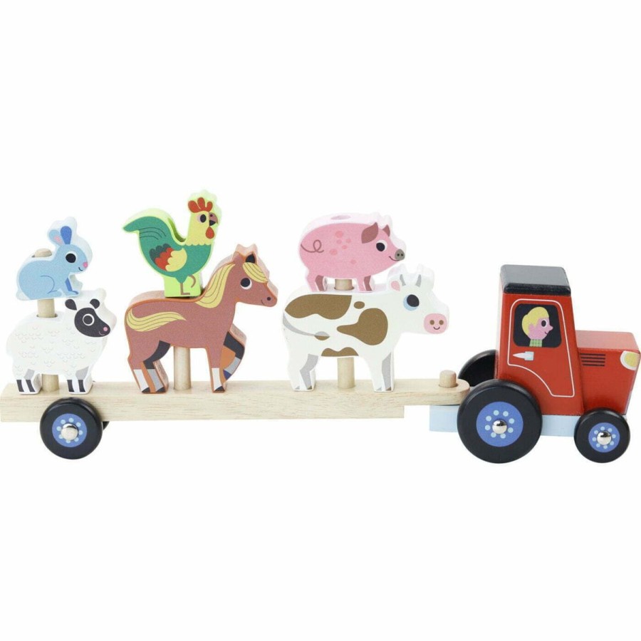 Christmas Hippychick | Vilac Tractor And Trailer With Animal Stacking Game